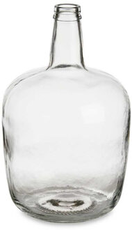 Giftdecor Bloemenvaas - flessen model - glas - transparant - 22 x 39 cm