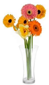 Giftdecor Bloemenvaas klassiek - transparant glas - D17 x H37 cm - trompet model - boeketvaas - 5 liter