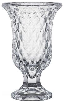 Giftdecor Bloemenvaas - Tulp model - Diamonds transparant glas - 12 x 20 cm - Vazen