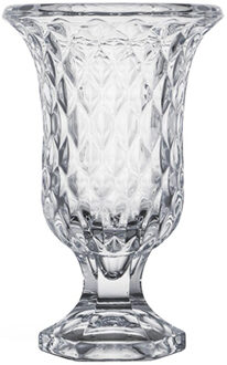Giftdecor Bloemenvaas - Tulp model - Diamonds transparant glas - 12 x 20 cm