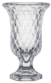 Giftdecor Bloemenvaas - Tulp model - Diamonds transparant glas - 15 x 24 cm - Vazen