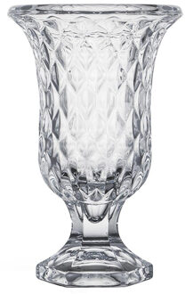 Giftdecor Bloemenvaas - Tulp model - Diamonds transparant glas - 15 x 24 cm