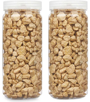 Giftdecor decoratie stenen/steentjes/kiezels - beige - 10-20 mm steentjes - 1400 gram