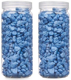 Giftdecor decoratie stenen/steentjes/kiezels - blauw - 10-20 mm steentjes - 1400 gram