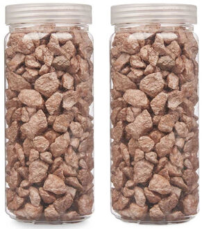 Giftdecor decoratie stenen/steentjes/kiezels - bruin - 10-20 mm steentjes - 1400 gram
