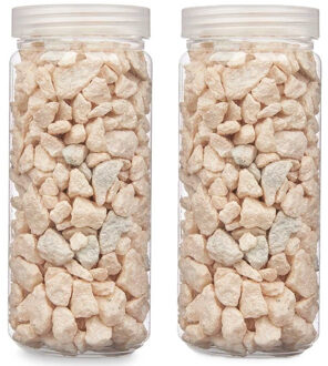 Giftdecor decoratie stenen/steentjes/kiezels - creme wit - 10-20 mm steentjes - 1400 gram