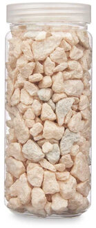 Giftdecor decoratie stenen/steentjes/kiezels - creme wit - 10-20 mm steentjes - potje 700 gram