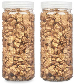 Giftdecor decoratie stenen/steentjes/kiezels - goud - 10-20 mm steentjes - 1400 gram