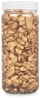 Giftdecor decoratie stenen/steentjes/kiezels - goud - 10-20 mm steentjes - potje 700 gram Goudkleurig