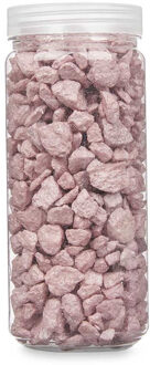 Giftdecor decoratie stenen/steentjes/kiezels - lichtroze - 10-20 mm steentjes - potje 700 gram