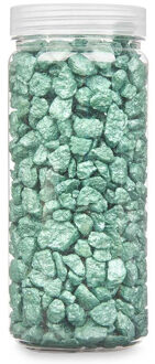 Giftdecor decoratie stenen/steentjes/kiezels - mintgroen - 10-20 mm steentjes - potje 700 gram