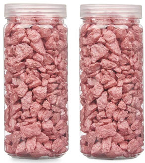 Giftdecor decoratie stenen/steentjes/kiezels - roze - 10-20 mm steentjes - 1400 gram