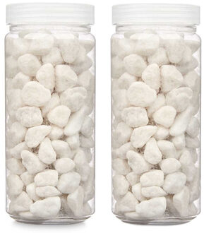 Giftdecor decoratie stenen/steentjes/kiezels - wit - 10-20 mm steentjes - 1400 gram