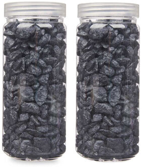 Giftdecor decoratie stenen/steentjes/kiezels - zwart - 10-20 mm steentjes - 1400 gram