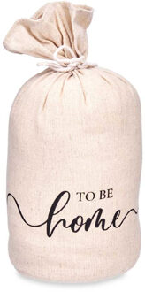 Giftdecor Deurstopper - 1 kilo - beige - canvas - To be home - D13 x H26