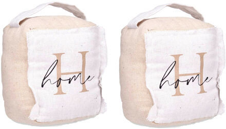 Giftdecor Deurstopper - 2x - 1 kilo - beige - canvas - Home - 14,5 x 16 x 19 cm - Deurstoppers