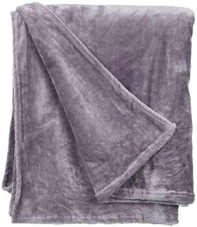 Giftdecor Fleece deken/plaid - lichtgrijs - polyester - XL-formaat - 180 x 220 cm - Fluffy/zachte stof