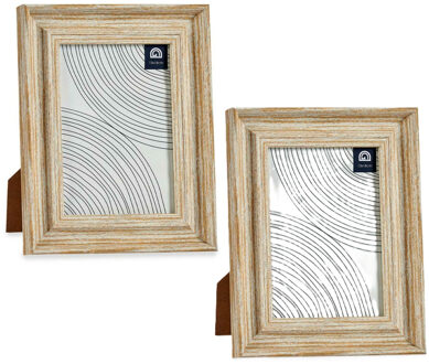 Giftdecor Fotolijstje voor 13 x 18 cm foto - 2x - hout - Klassiek - frame 19 x 24 cm