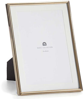 Giftdecor Fotolijstje voor 13 x 18 cm foto - goud - metaal - frame 15 x 20 cm - passe partout - Fotolijsten Goudkleurig