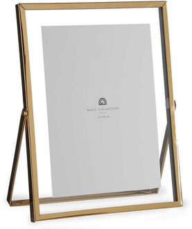 Giftdecor Fotolijstje voor 13 x 18 cm foto - goud - metaal - Modern - frame 18 x 23 cm - staand