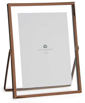 Giftdecor Fotolijstje voor 13 x 18 cm foto - koper - metaal - Modern - frame 18 x 23 cm - staand