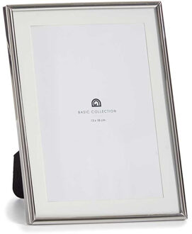 Giftdecor Fotolijstje voor 13 x 18 cm foto - zilver - metaal - frame 15 x 20 cm - passe partout