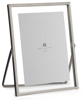 Giftdecor Fotolijstje voor 13 x 18 cm foto - zilver - metaal - Modern - frame 18 x 23 cm - staand