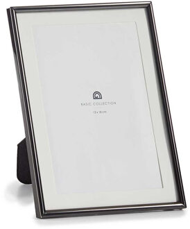 Giftdecor Fotolijstje voor 13 x 18 cm foto - zwart - metaal - frame 15 x 20 cm - passe partout