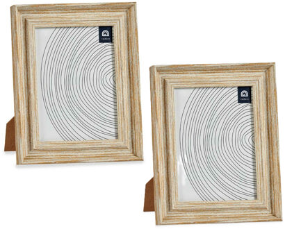 Giftdecor Fotolijstje voor 15 x 20 cm foto - 2x - hout - Klassiek - frame 21 x 26 cm