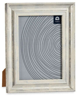 Giftdecor Fotolijstje voor 15 x 20 cm foto - hout/zilver glans - Klassiek - frame 21 x 26 cm
