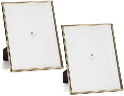 Giftdecor Fotolijstje voor 20 x 25 cm foto - 2x - goud - metaal - frame 23 x 28 cm - passe partout