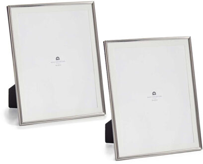 Giftdecor Fotolijstje voor 20 x 25 cm foto - 2x - zilver - metaal - frame 23 x 28 cm - passe partout
