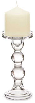 Giftdecor Kaarsen kandelaar - glas - voor stompkaarsen - H18 cm
