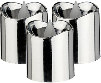 Giftdecor LED waxinelichtjes - 12x - zilverkleurig - incl. batterij