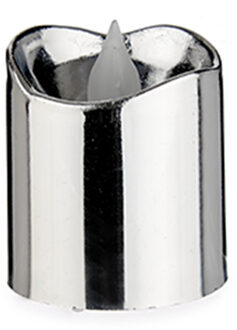 Giftdecor LED waxinelichtjes - 3x - zilverkleurig - incl. batterij