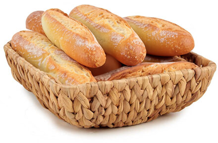 Giftdecor Opbergmandje/Broodmandje - gevlochten riet - naturel kleur - 26 x 26 x 8 cm - broodmand