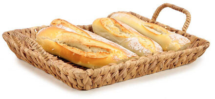 Giftdecor Opbergmandje/Broodmandje - gevlochten riet - naturel kleur - 32 x 44 x 10 cm