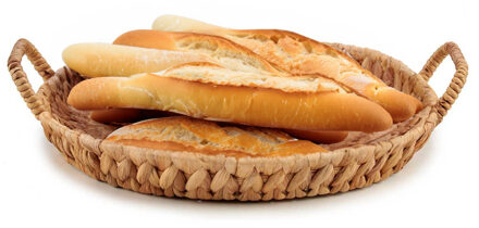 Giftdecor Opbergmandje/Broodmandje - gevlochten riet - naturel kleur - 38 x 38 x 10 cm