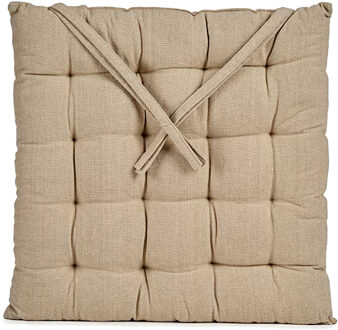 Giftdecor Stoelkussen Decorama - binnen/buiten - creme wit - 40 x 40 x 5 cm - polyester