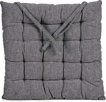 Giftdecor Stoelkussen Decorama - binnen/buiten - donkergrijs - 40 x 5cm - polyester