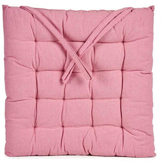 Giftdecor Stoelkussen Decorama - binnen/buiten - roze - 40 x 40 x 5cm - polyester