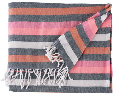 Giftdecor Strandlaken/badlaken hamamdoek - strepen dessin - 160 x 200 cm - multifuncioneel