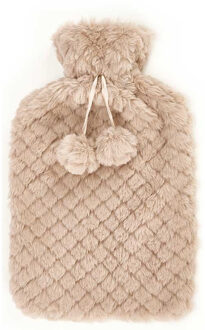 Giftdecor Warmwater kruik - 1.8 liter - hoes in het beige - winter kruiken - Kruiken