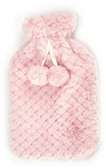 Giftdecor Warmwater kruik - 1.8 liter - pluche hoes in roze - winter kruiken - 22 x 35 cm