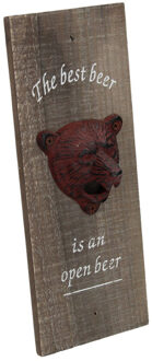 Gifts Amsterdam flesopener 'Beer' 10x30 cm bruin