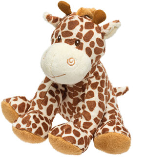 Gifts knuffeldier - giraffe - geel/bruin - safari dieren - pluche - 18 cm - Knuffelberen