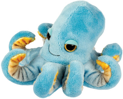 Gifts pluche inktvis/octopus knuffeldier - cute eyes - blauw - 22 cm - Knuffel zeedieren