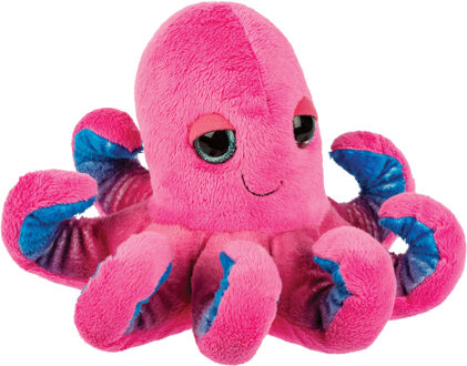 Gifts pluche inktvis/octopus knuffeldier - cute eyes - roze - 15 cm - Knuffel zeedieren