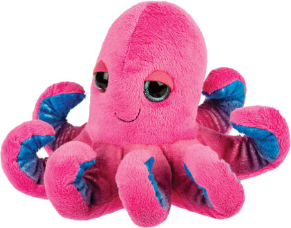 Gifts pluche inktvis/octopus knuffeldier - cute eyes - roze - 22 cm - Knuffel zeedieren