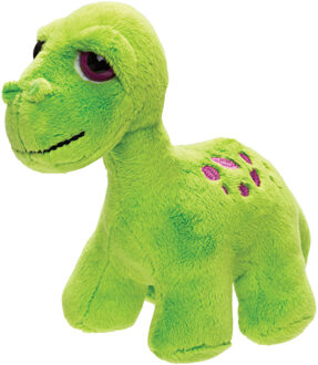 Gifts Pluche knuffeldier dinosaurus - Brontosaurus - groen - 17 cm - Dino thema - Knuffeldier